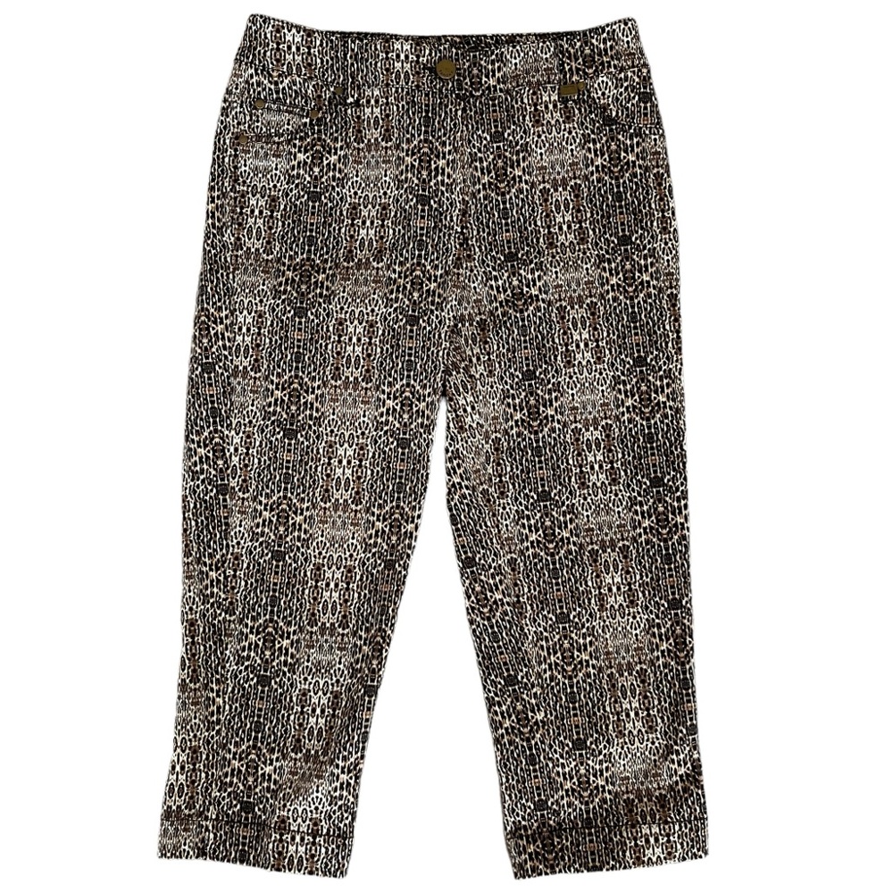 TanJay Animal Print Capri Pants Leopard Mob Boss Fierce Women’s 6 Petite